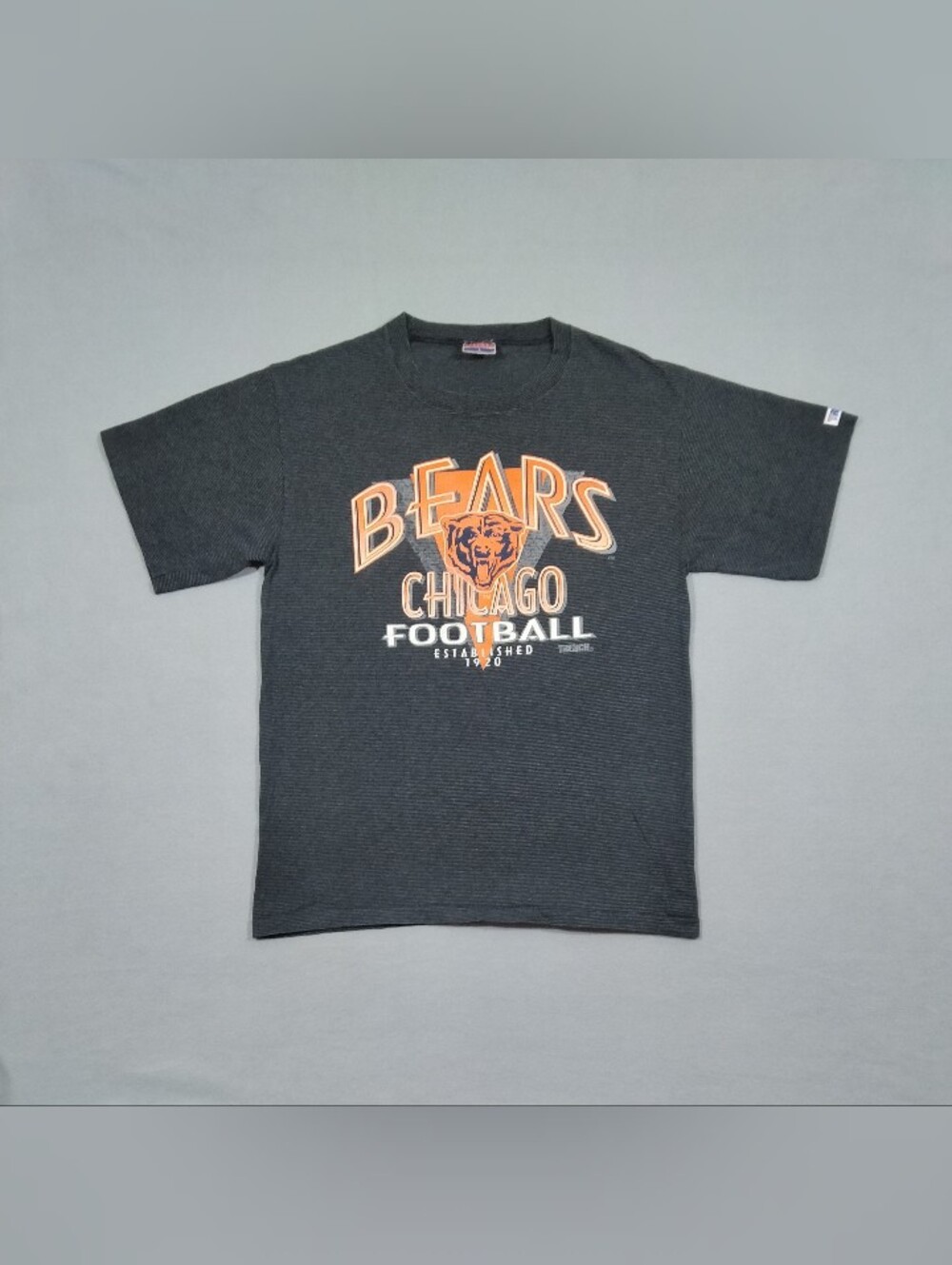 Vintage Chicago Bears Football T-shirt Men's Large Black Striped Graphic Tee USA